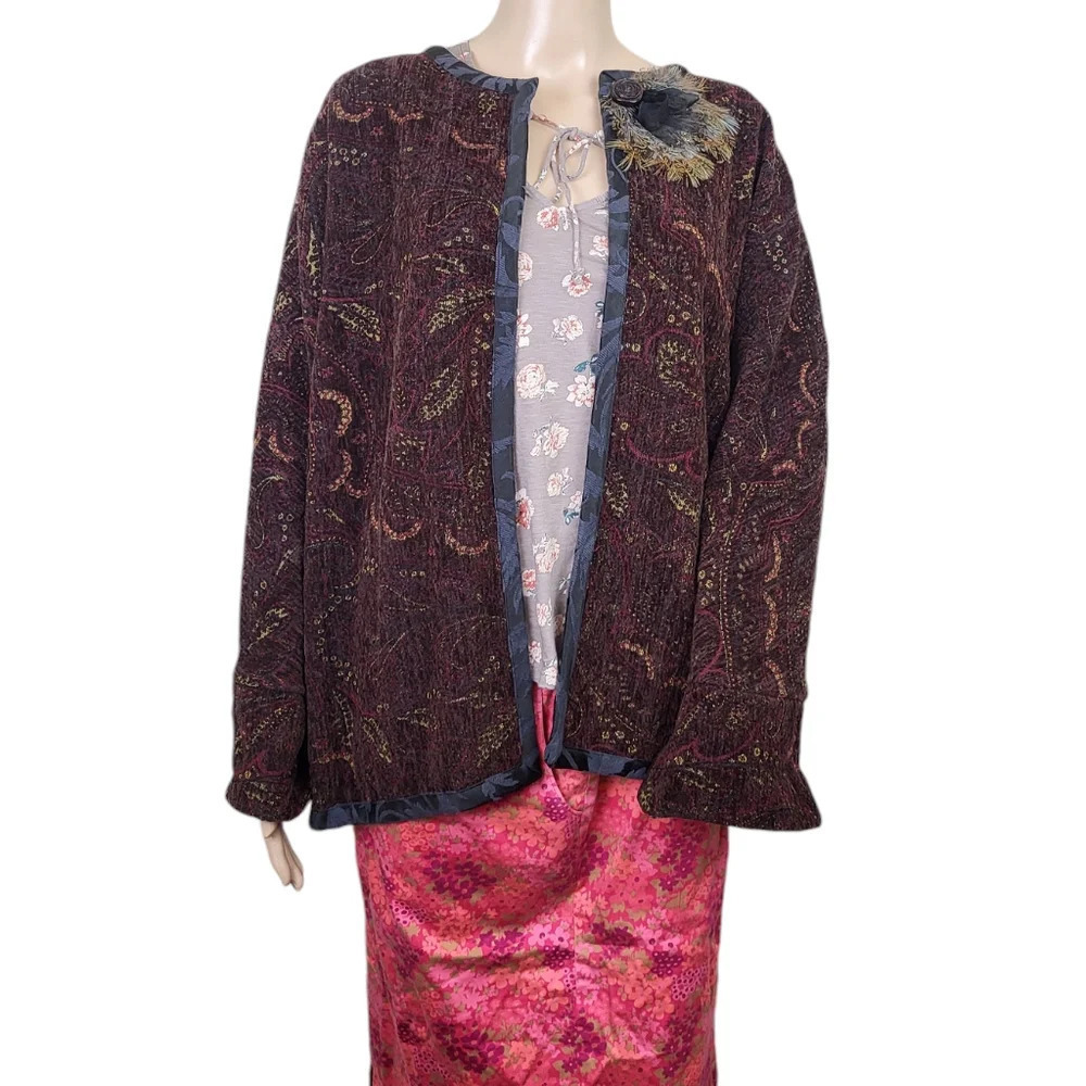 Vintage Aida Dalati Tapestry Jacket   Wearable Art - Picture 2 of 4